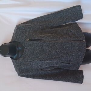 Catherine Malandrino Black Marbled Side Zip Blazer Jacket M